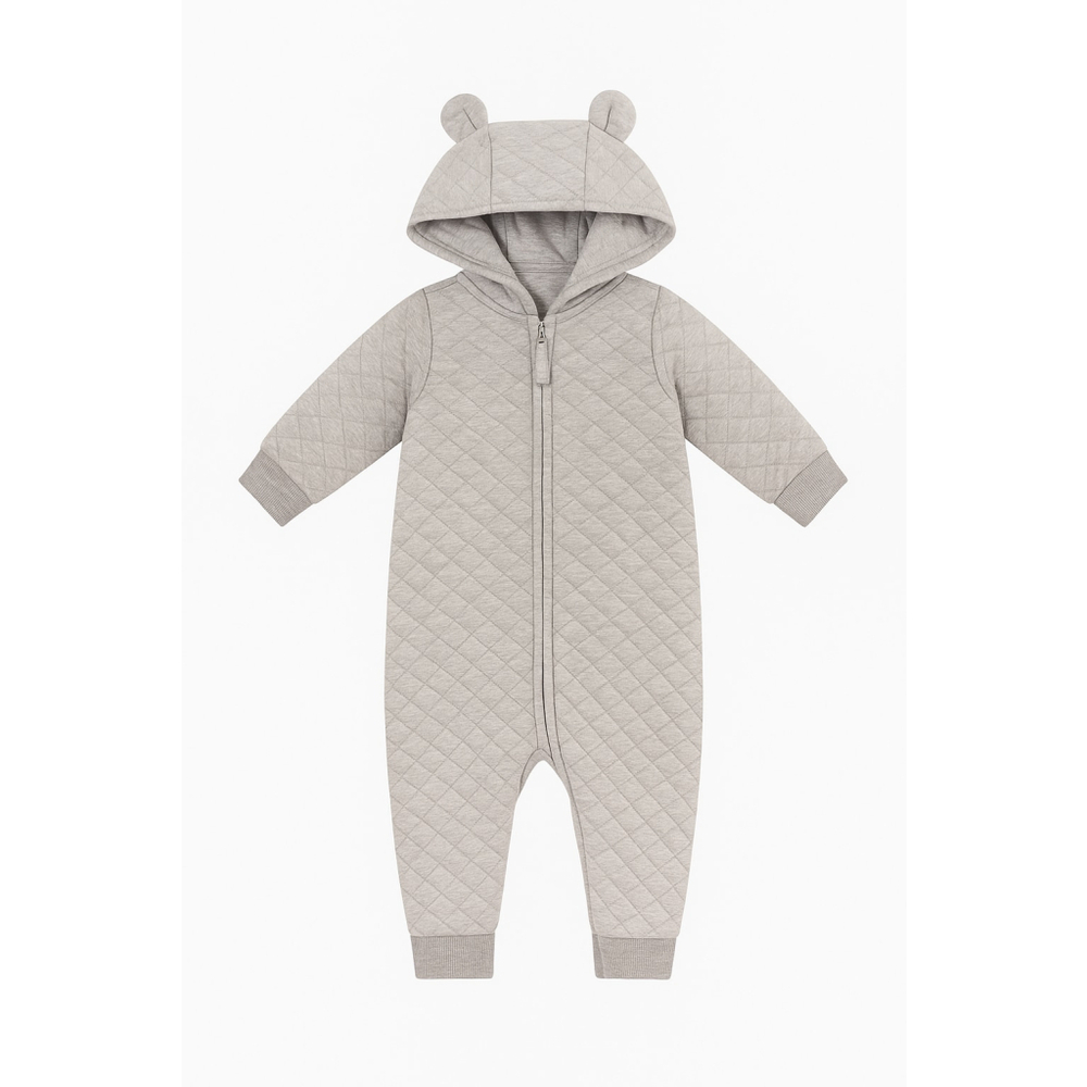 Carter's Gray Quilted Bodysuit with Bear Ears